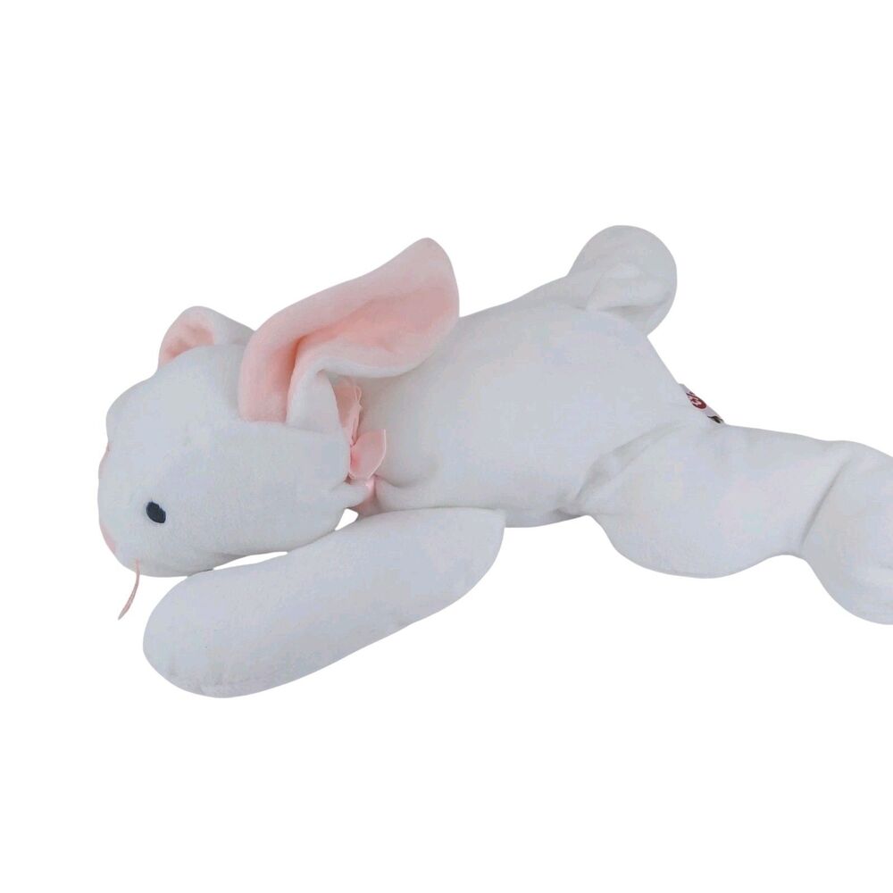 Ty Pillow Pals  CLOVER the White Bunny Rabbit 14" Plush Stuffed Animal Toy 1997